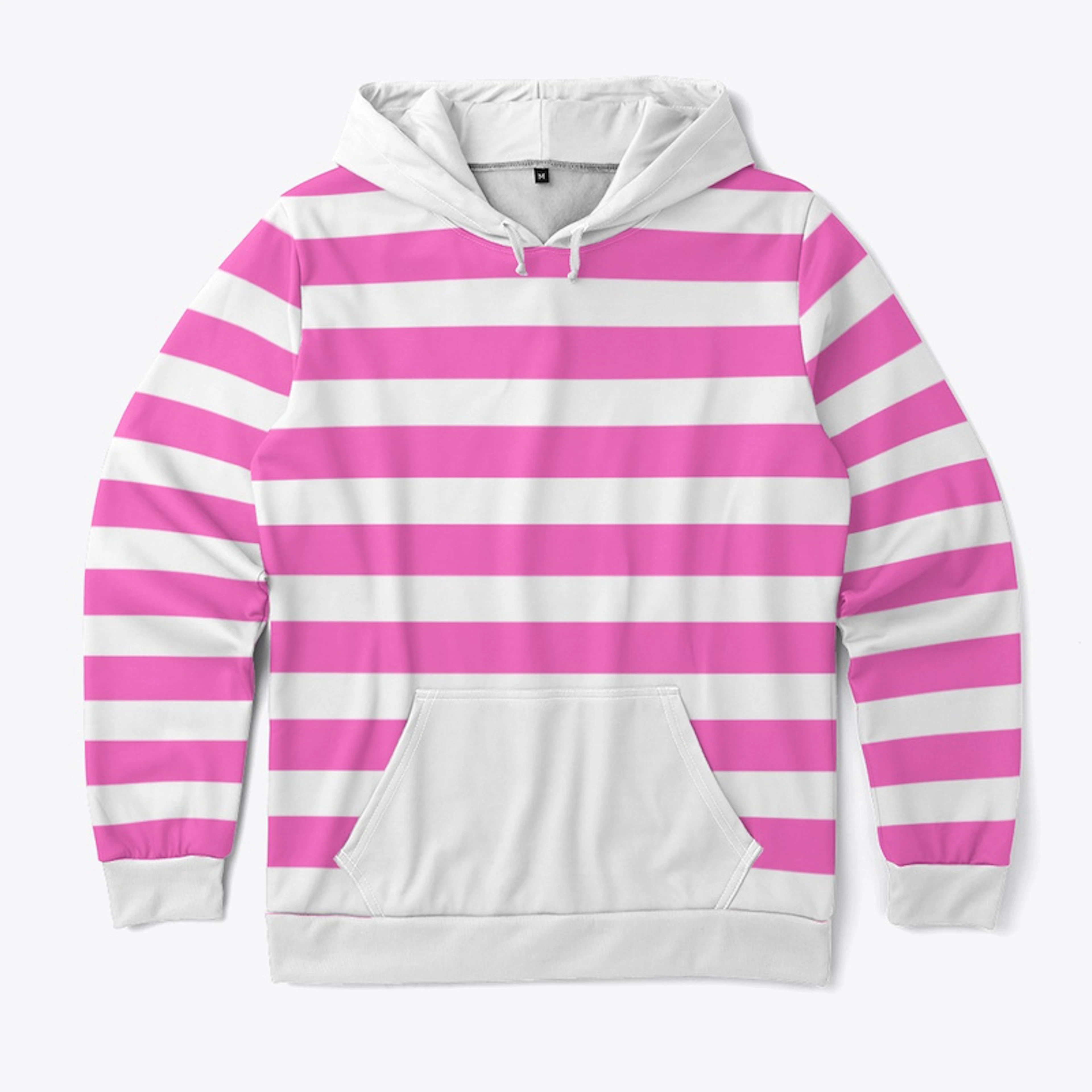 Pink and White Striped Sweatshirt